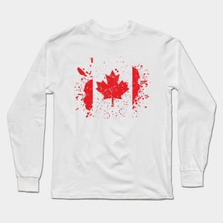 Grunge Canadian Flag Long Sleeve T-Shirt